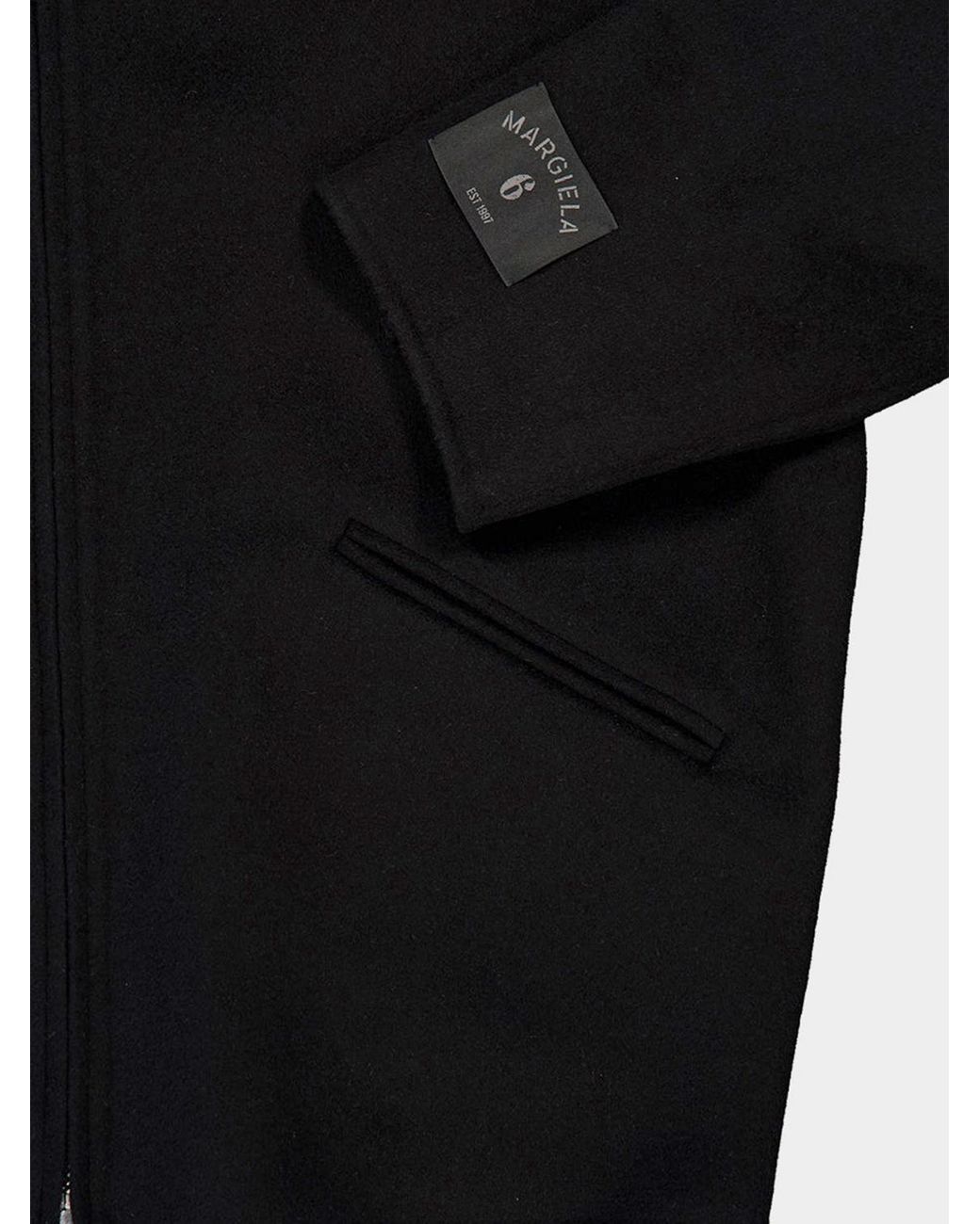MM6 by Maison Margiela Black Pure Wool Shirt Jacket With Zip Closure for men