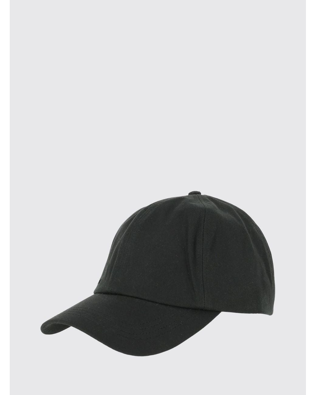 Barbour Black Cotton Baseball Cap With Applied Logo And Adjustable Strap for men