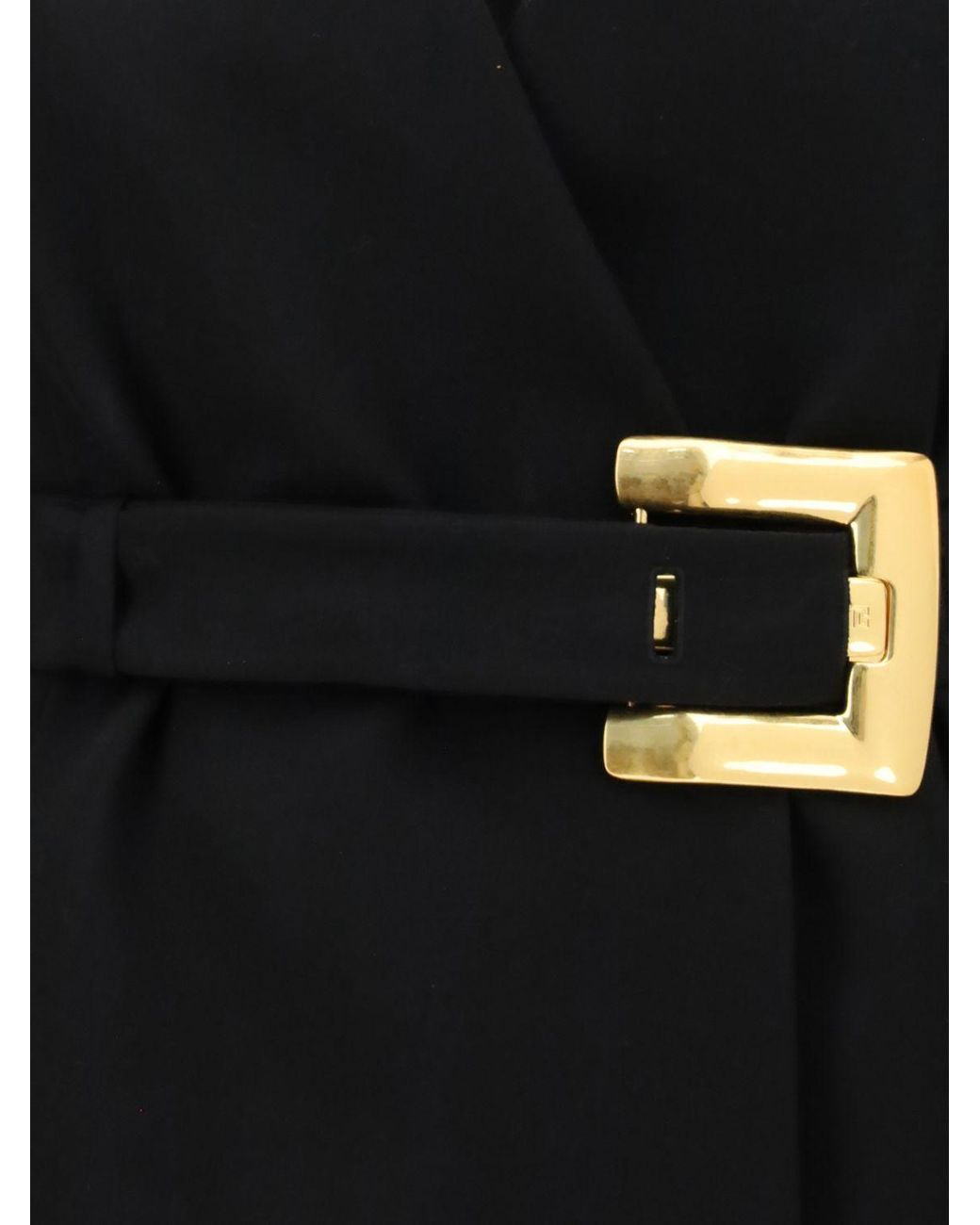 Balmain Black Merino Wool Wrap Mini Blazer Dress With Padded Shoulders