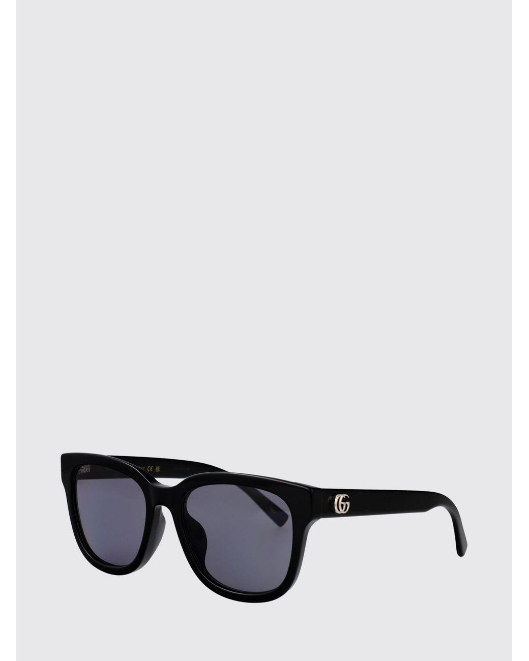 Gucci White Cat-Eye Acetate Sunglasses With Gg Monogram And Dark Lenses
