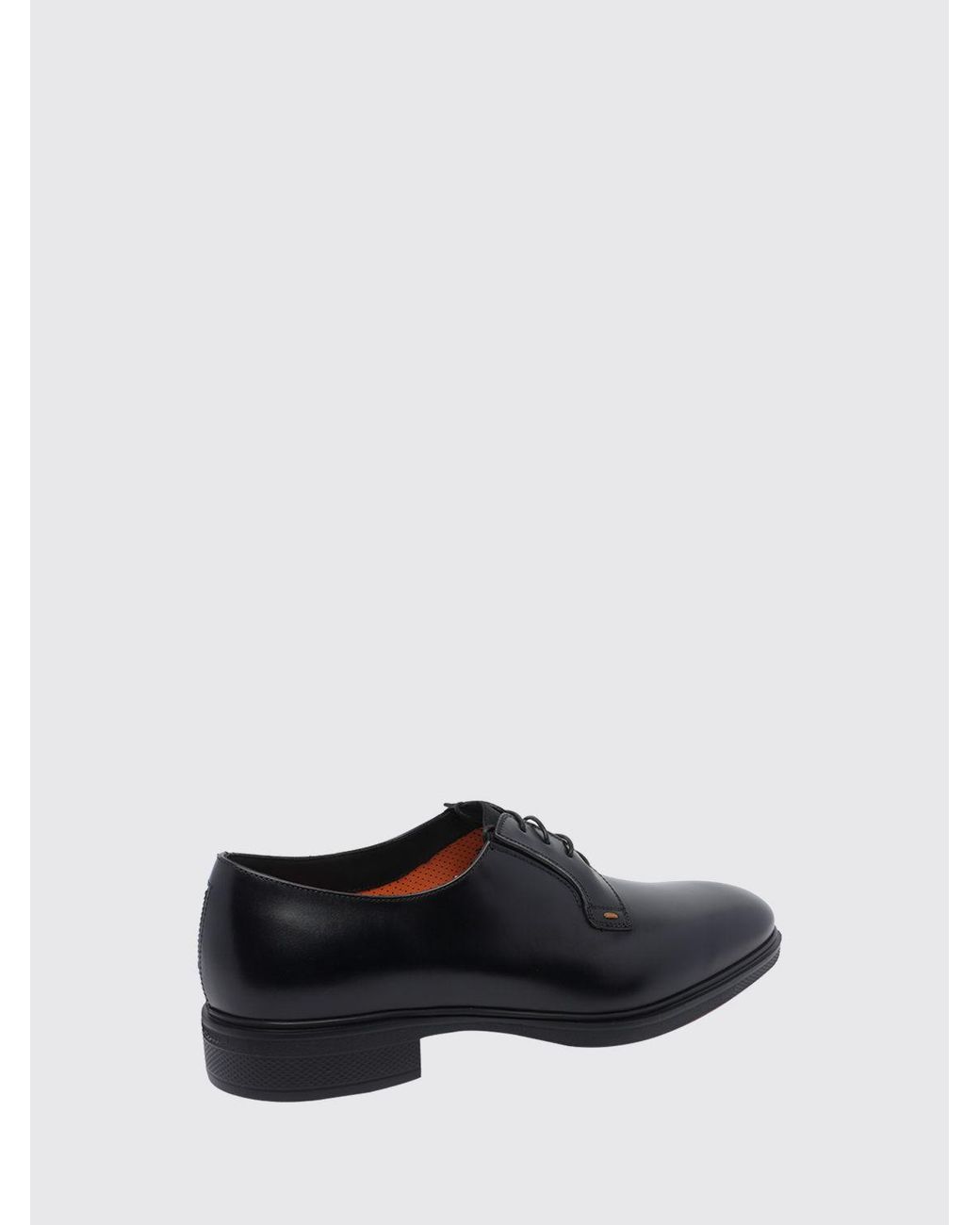 Santoni White Smooth Calfskin Derby Shoes With Rubber Sole for men