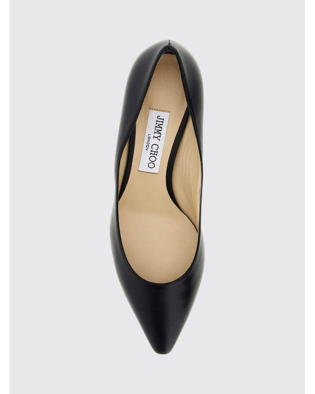 Jimmy Choo Black Romy Smooth Leather Mid-Heel Court Shoes With Almond Toe