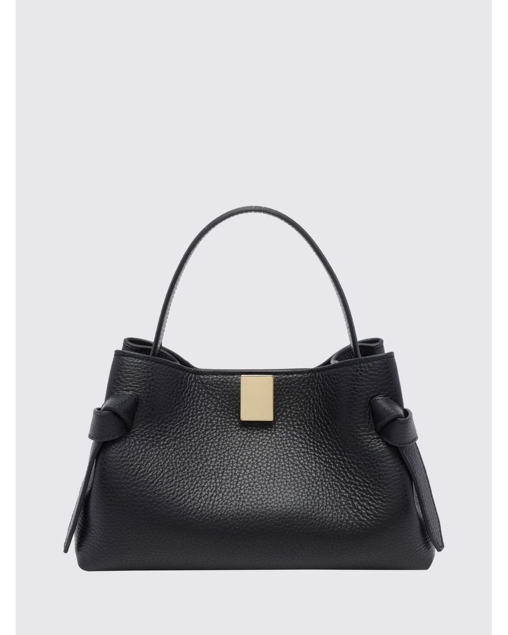 Yuzefi Black Gyoza Grained Calfskin Leather Mini Bag With Shoulder Strap