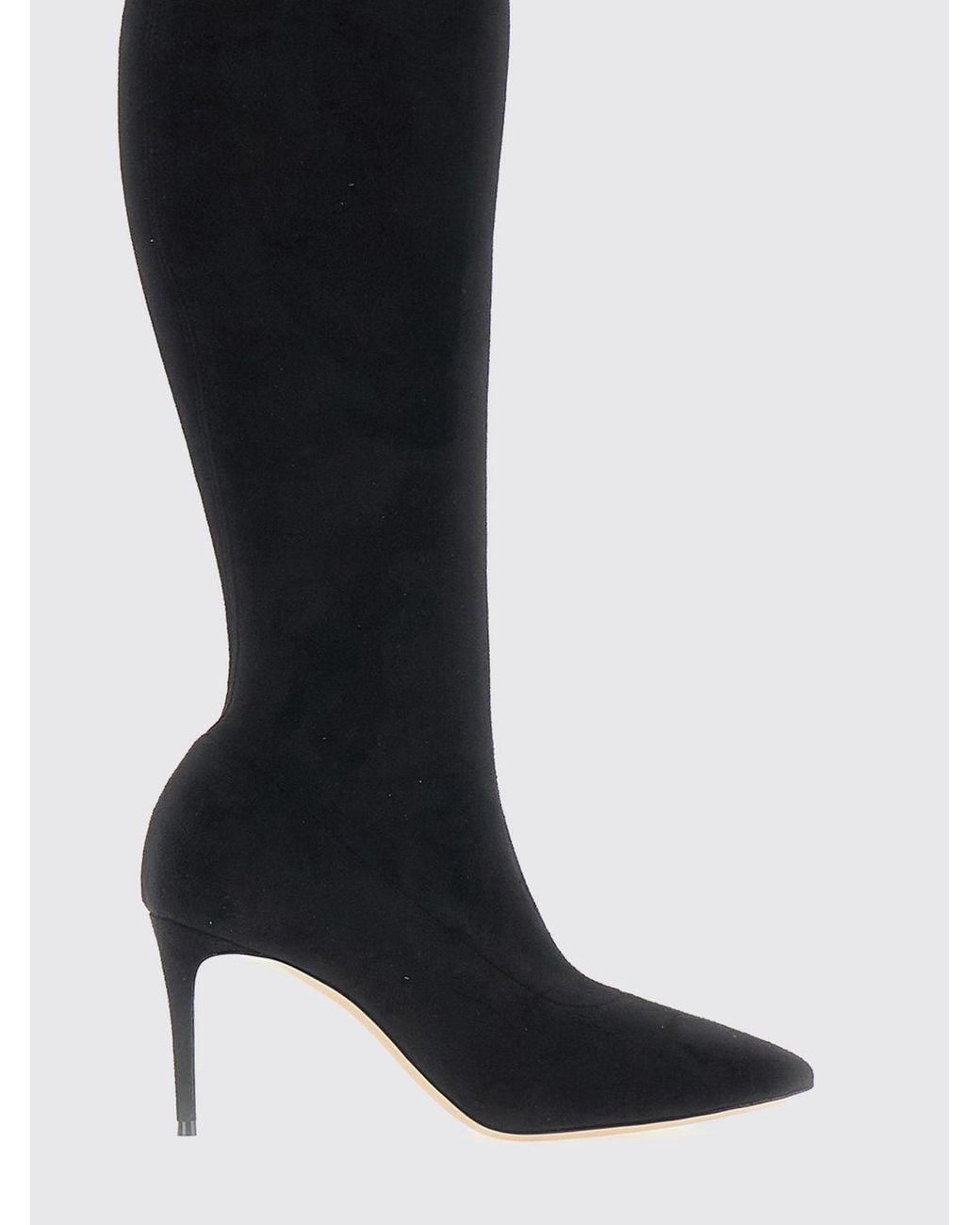 Casadei Black Julia Over-The-Knee Stretch Fabric Boots With Stiletto Heel