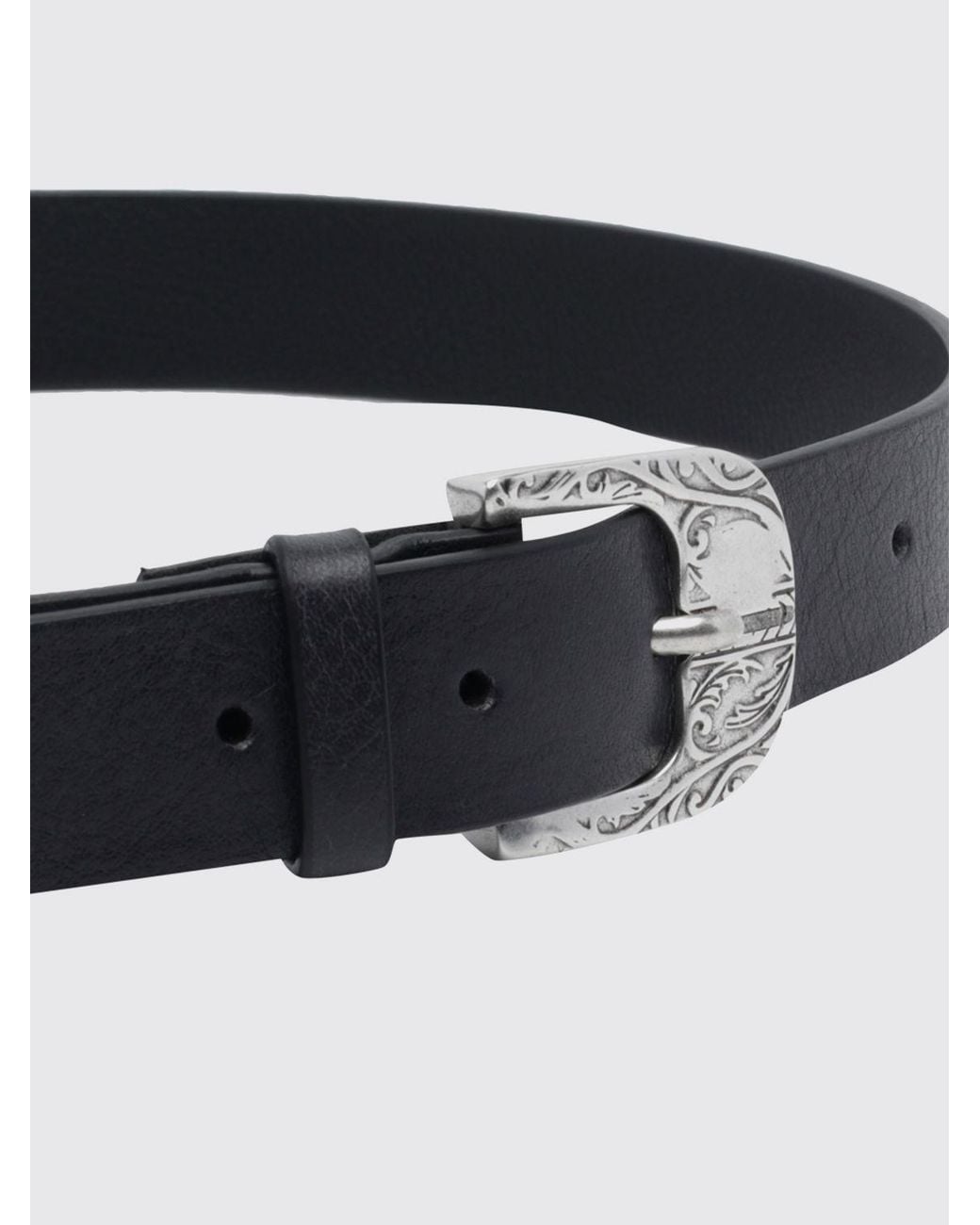 Orciani Black Kalbsledergürtel Von Im Western-Stil Mit Verstellbarer Schnalle