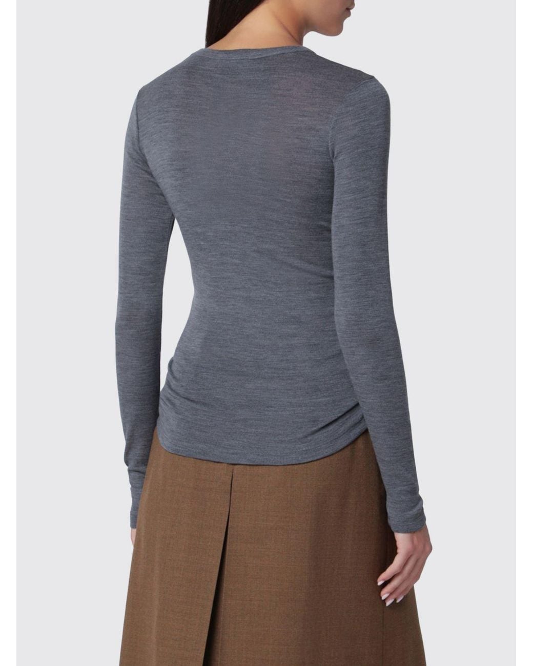 Rohe Gray Slim Fit Crew-Neck Jumper