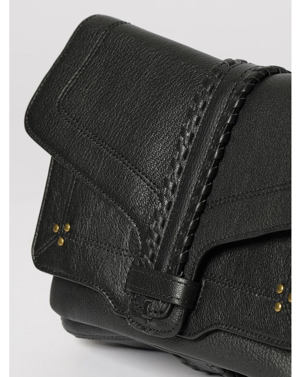 Jérôme Dreyfuss Black Harry Medium Grained Leather Crossbody Bag With Flap Closure