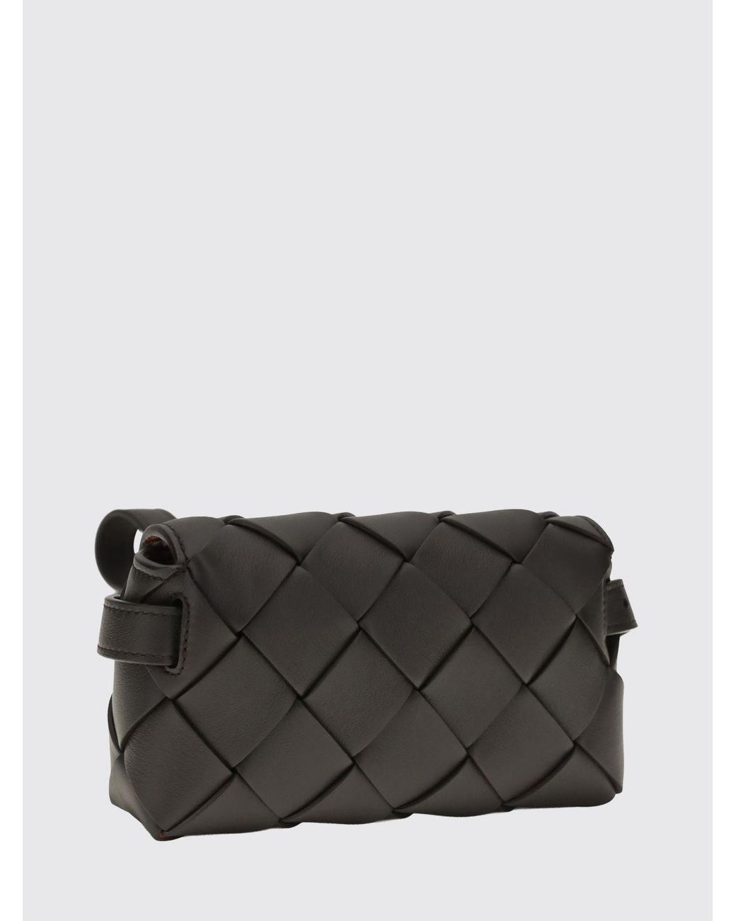 Bottega Veneta Black Diago Intrecciato Woven Calfskin Leather Crossbody Bag for men