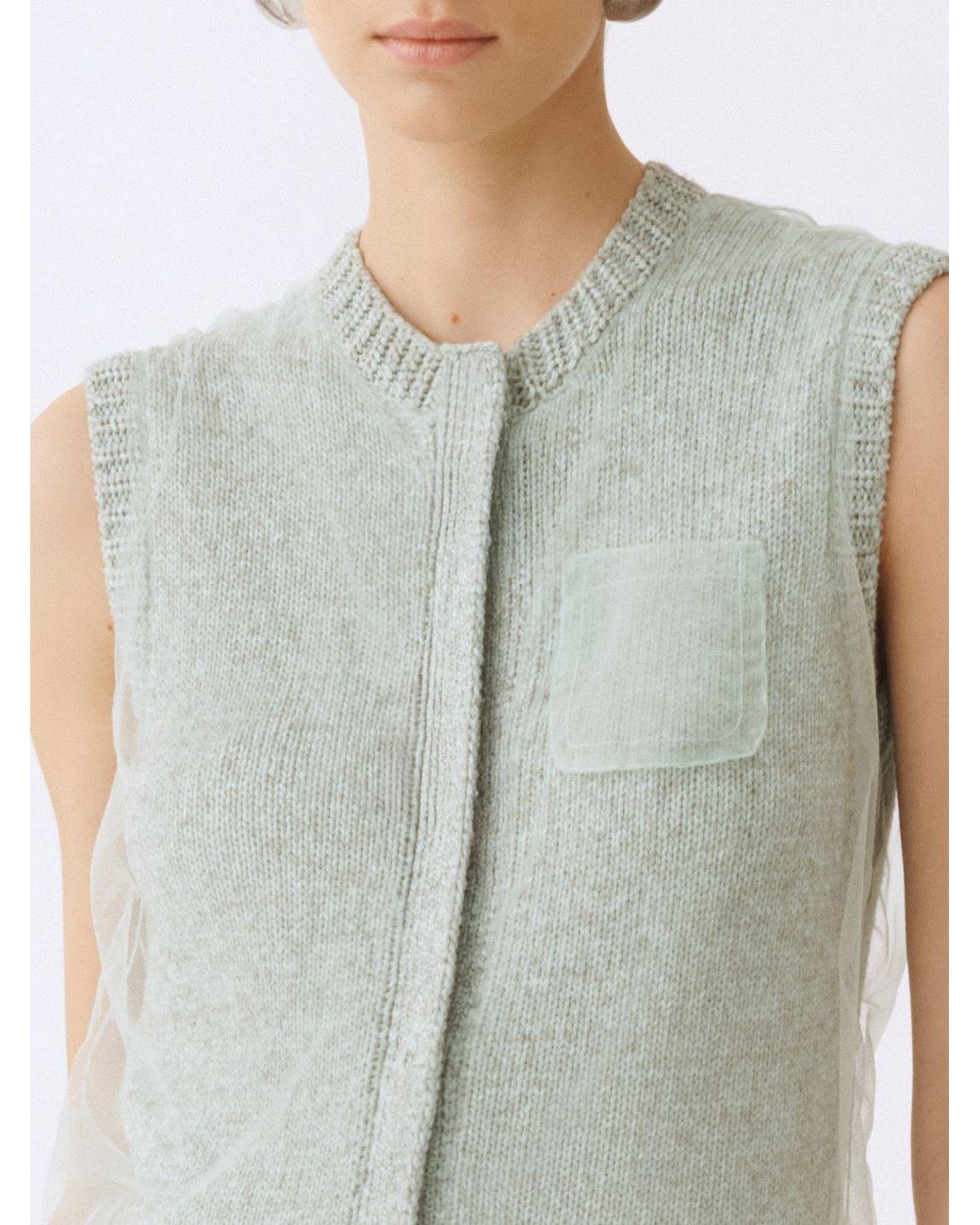 Fabiana Filippi Blue Wool And Cotton Knit Vest