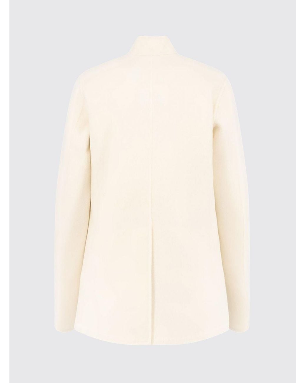 Aspesi White Single-Breasted Wool Short Coat With Mandarin Collar