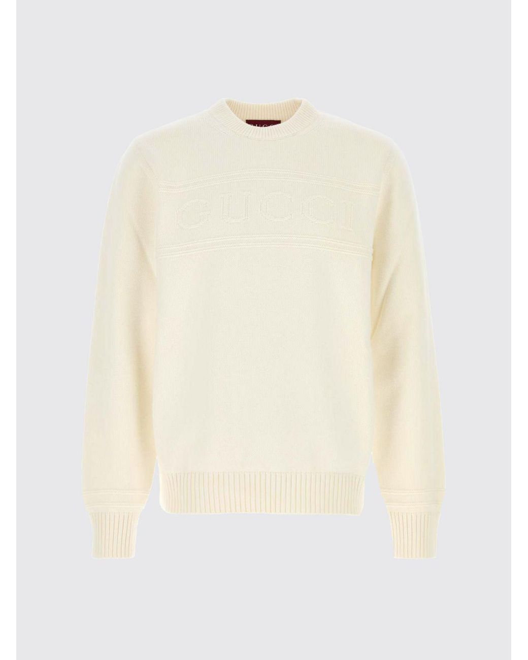 Pull Ras Du Cou En Coton Et Laine Gucci pour homme en coloris White