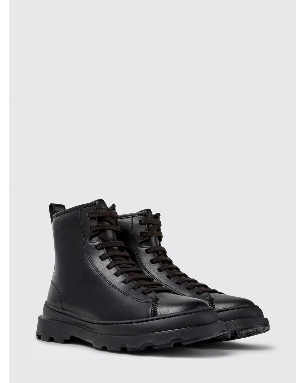 Camper Black Brutus+ Leather Ankle Boot