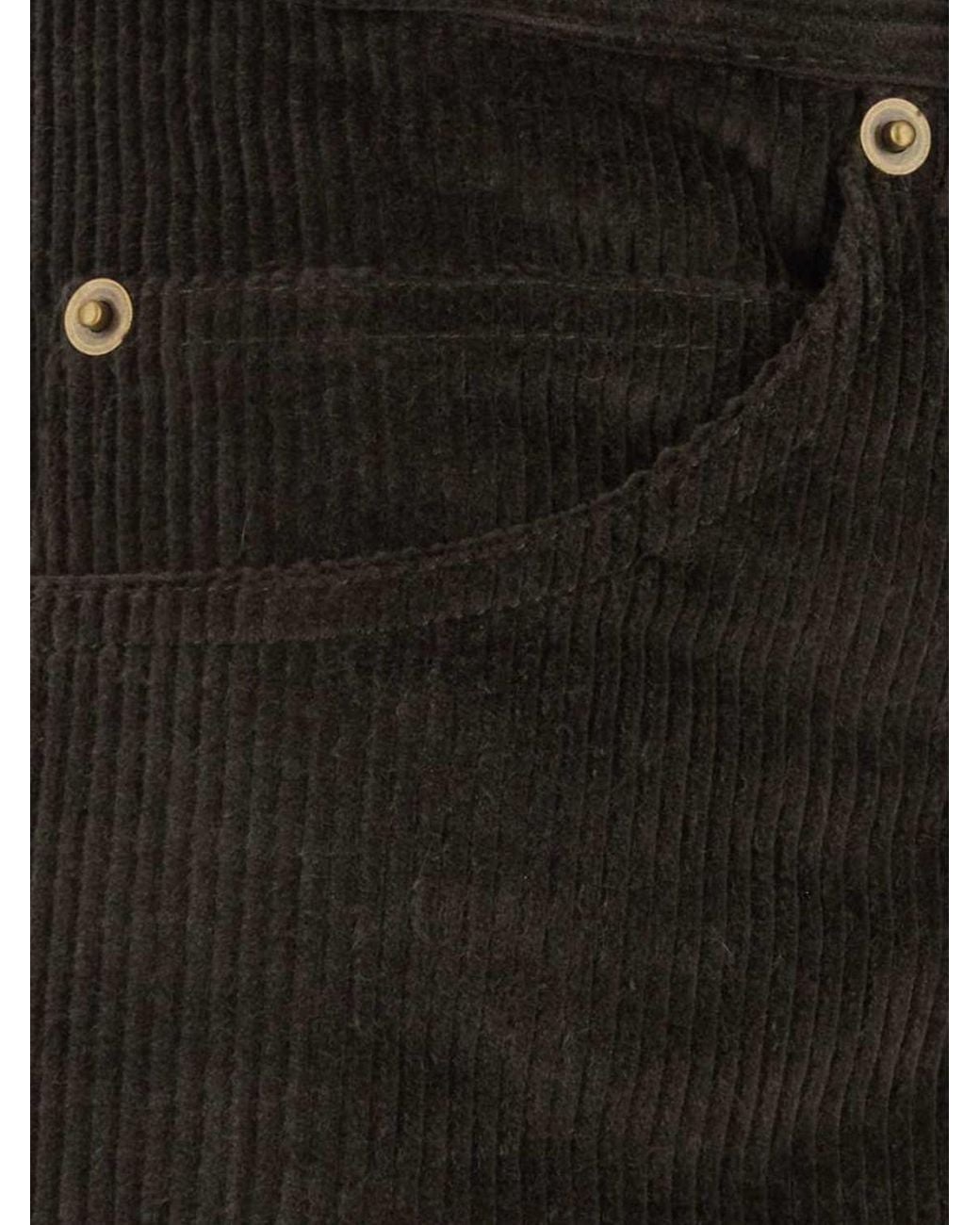 Soeur Black Wide-Leg Five-Pocket Corduroy Trousers