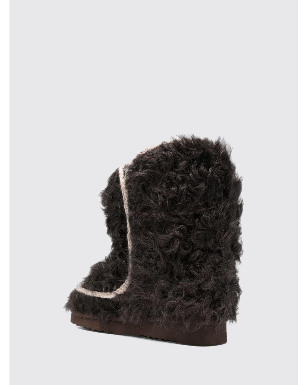 Mou Bicolour Eskimo Fur Ankle Boots With Contrast Stitching in Black | Lyst