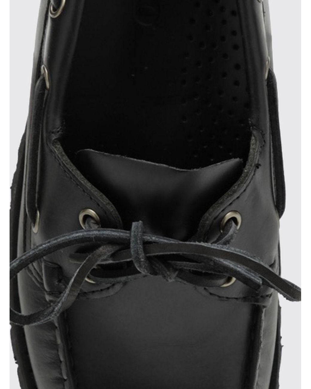 Sebago White Smooth Leather Boat Shoes With Side Lacing And Rubber Sole for men