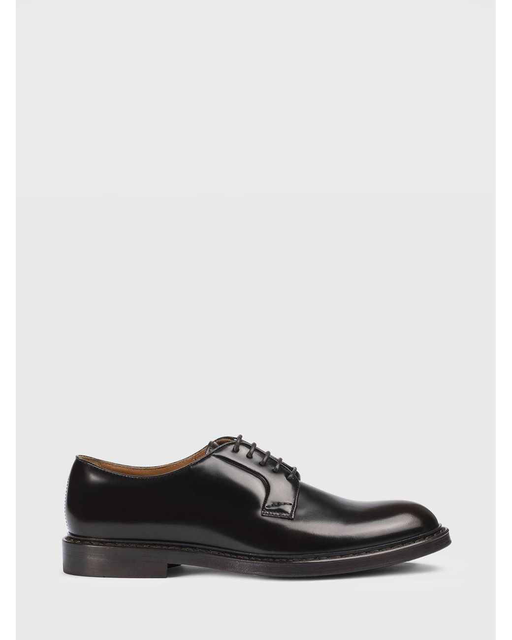 Doucal's White Brushed Leather Derby Shoes for men