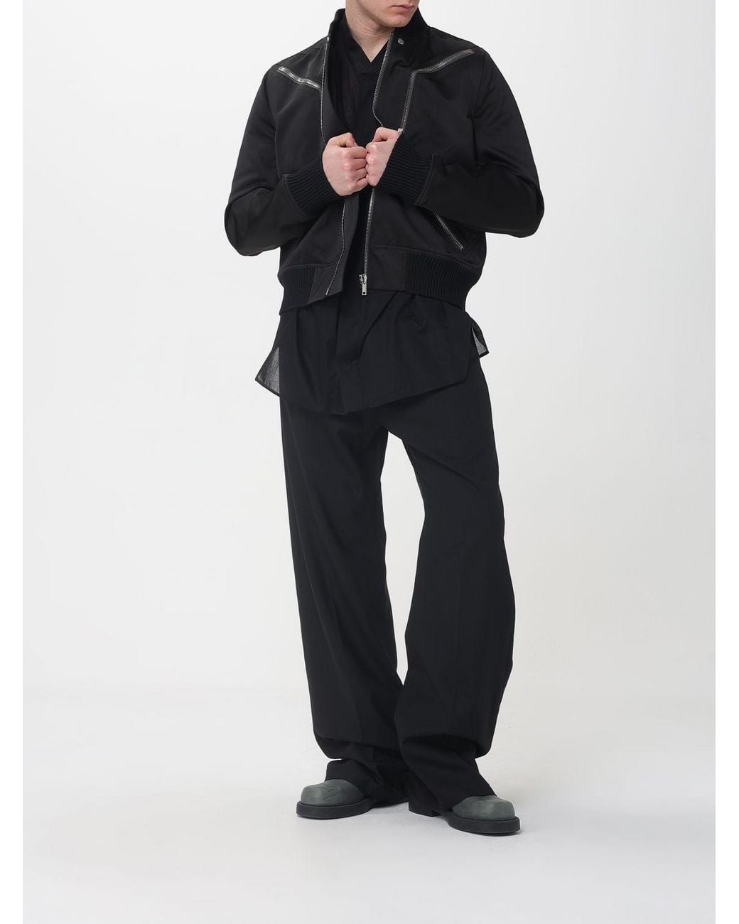 Rick Owens Black Heizer Bomber Jacket for men