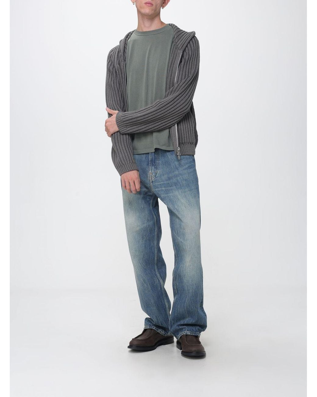 Our Legacy Blue Our Third Cut Mid-Rise Wide-Leg Cotton Denim Jeans for men