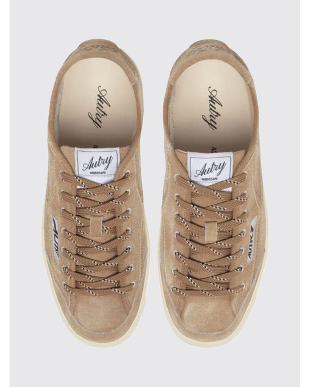 Autry Brown Windscape Low-Top Leather, Suede And Raffia Sneakers for men