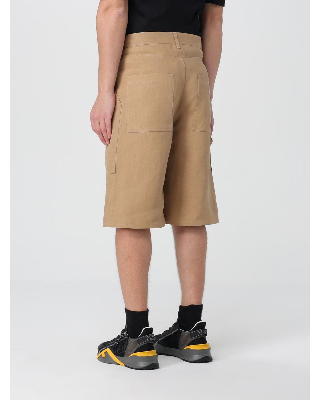 Fendi Natural Paper Canvas Bermuda Shorts For for men