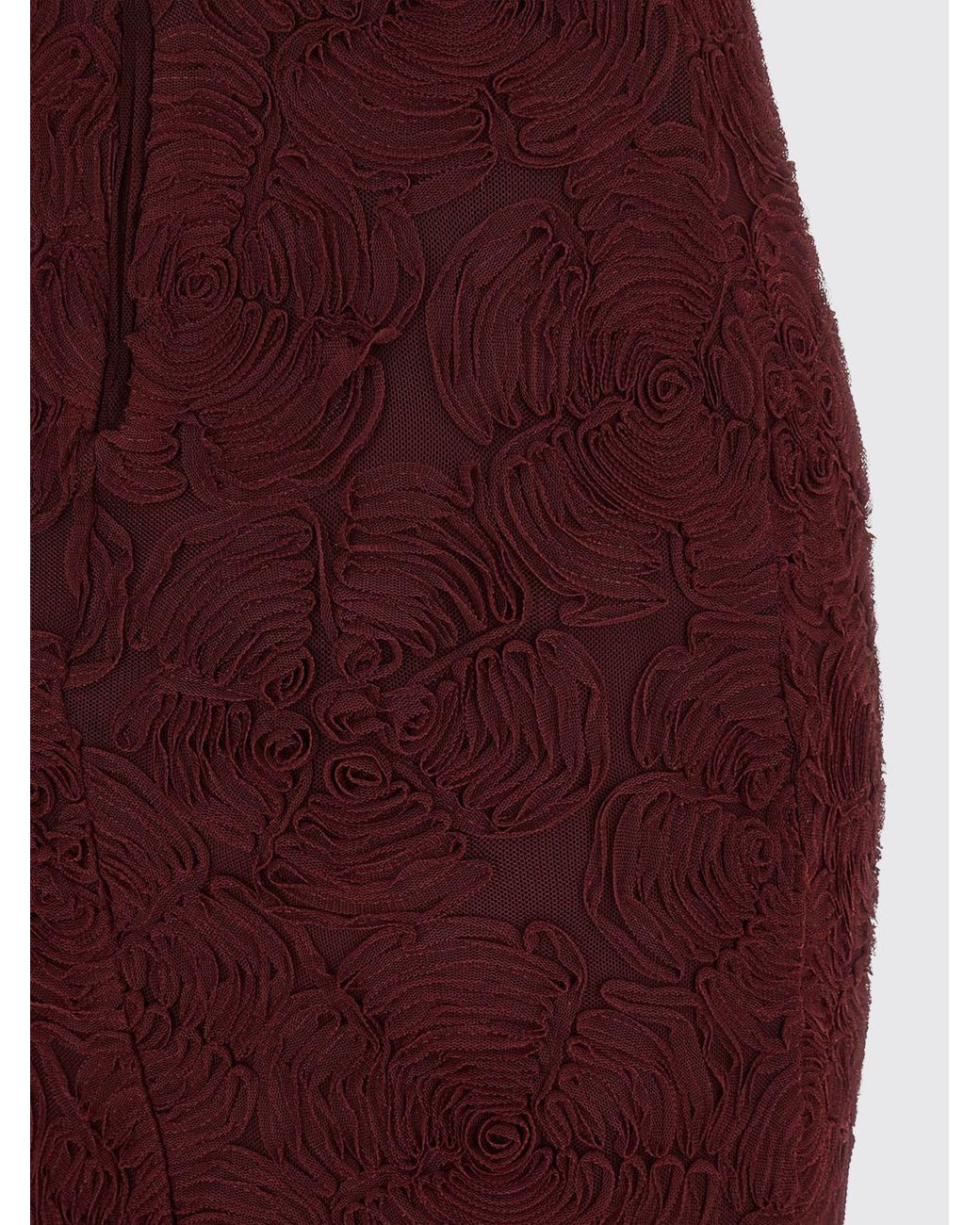 ROTATE BIRGER CHRISTENSEN Flared Midi Cocktail Dress With Square Neck And Floral Pattern