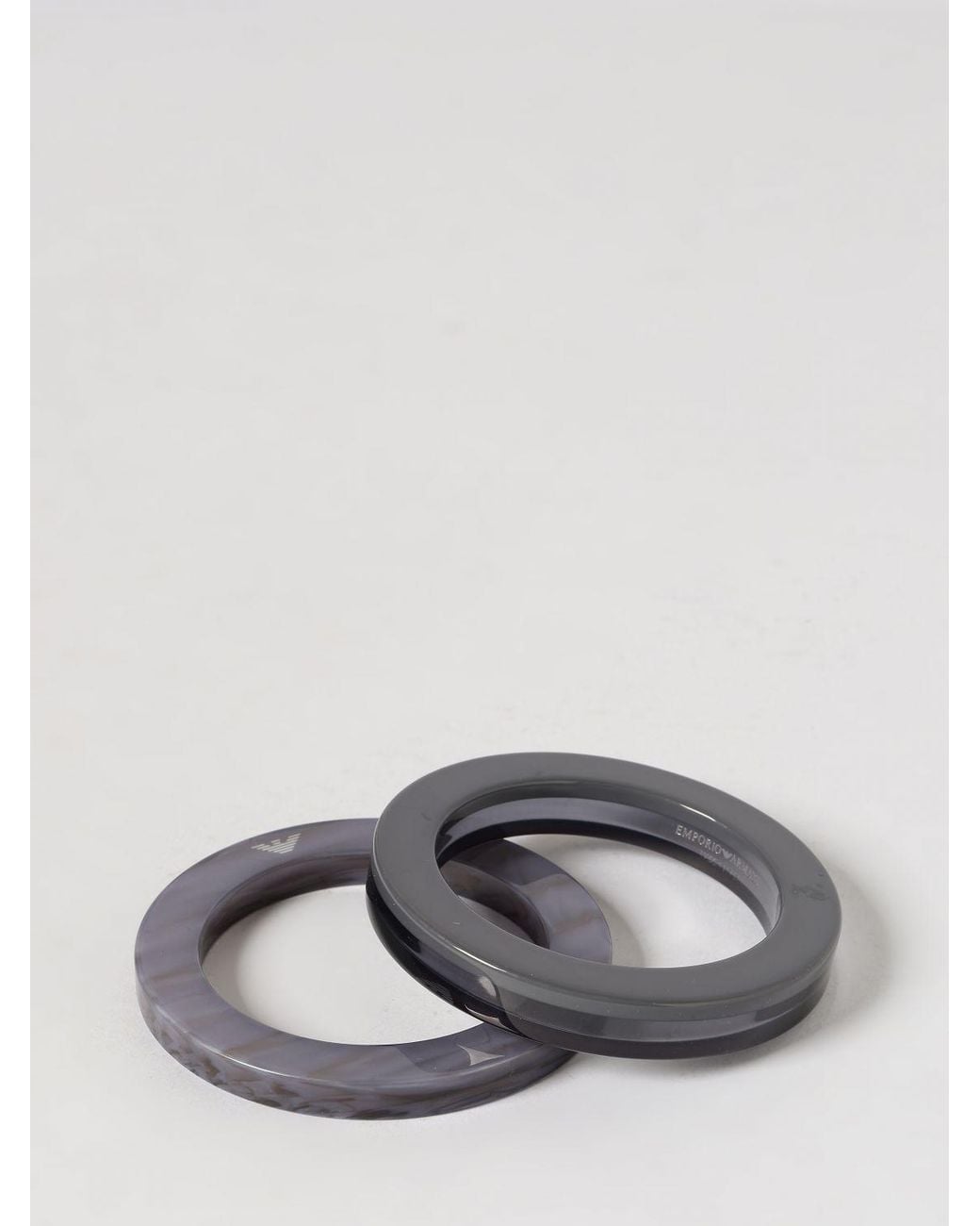 Emporio Armani Gray Set Of 2 Marbled Resin Bracelets