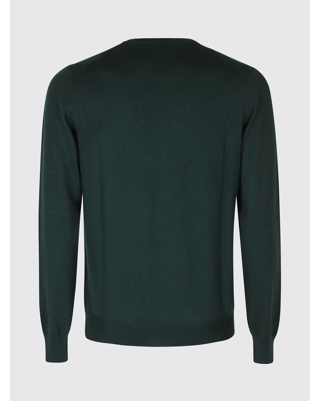 Tagliatore Blue 100% Wool Crew-Neck Jumper With Ribbed Trims for men