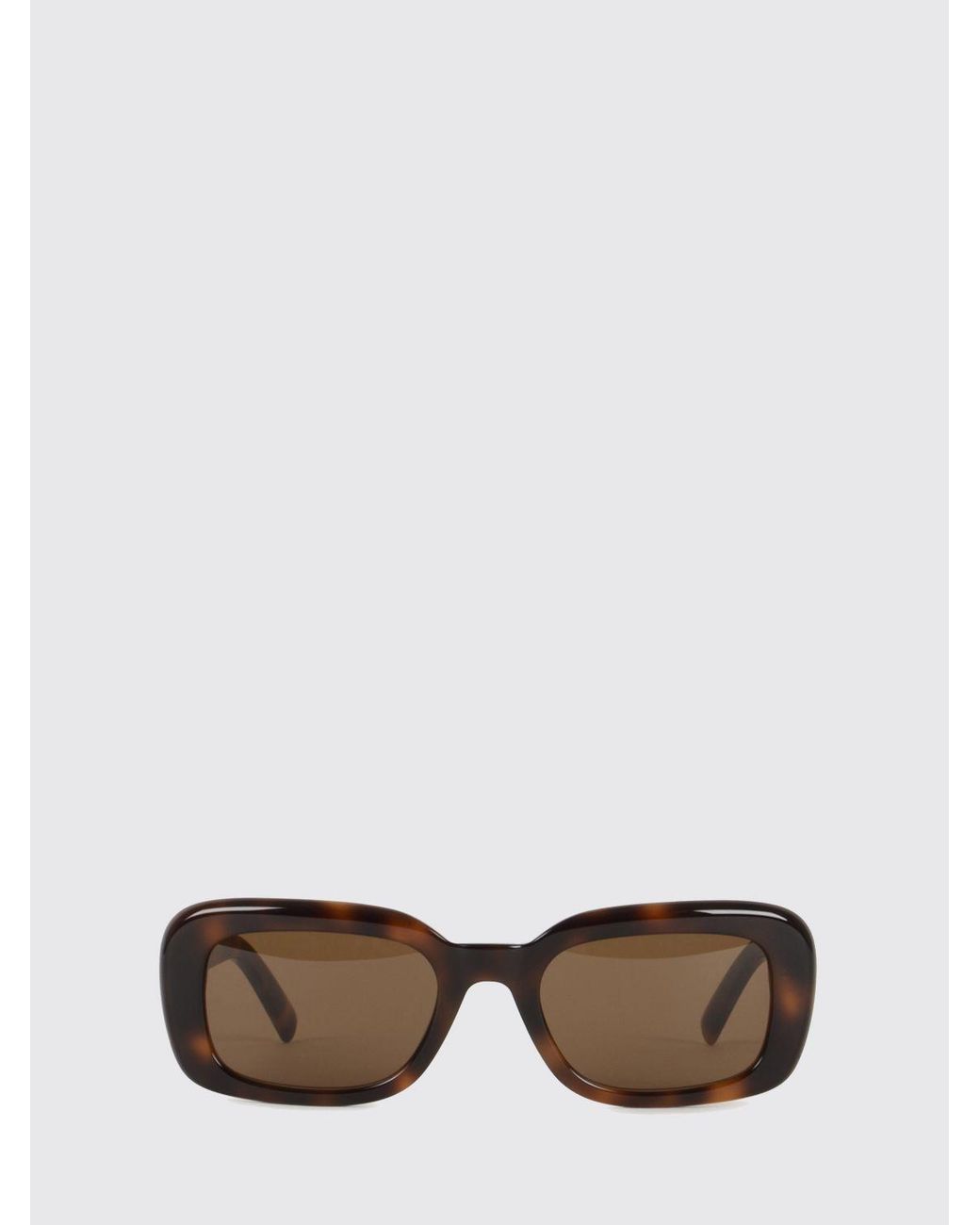 Saint Laurent White Rectangular Tortoiseshell Sunglasses With Ysl Monogram for men
