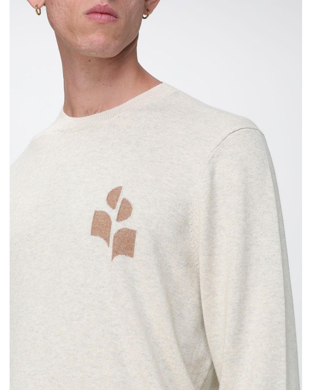 Isabel Marant White Jacquard-Logo Cotton And Wool-Blend Jumper for men