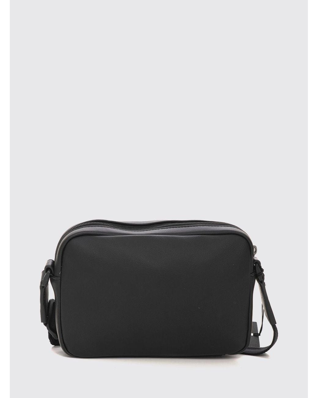 Boss Black Faux Leather Camera Bag With Adjustable Strap And Metal Logo for men