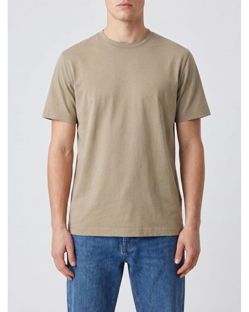 Circolo 1901 Natural Short-Sleeved Pure Cotton Crew Neck T-Shirt for men