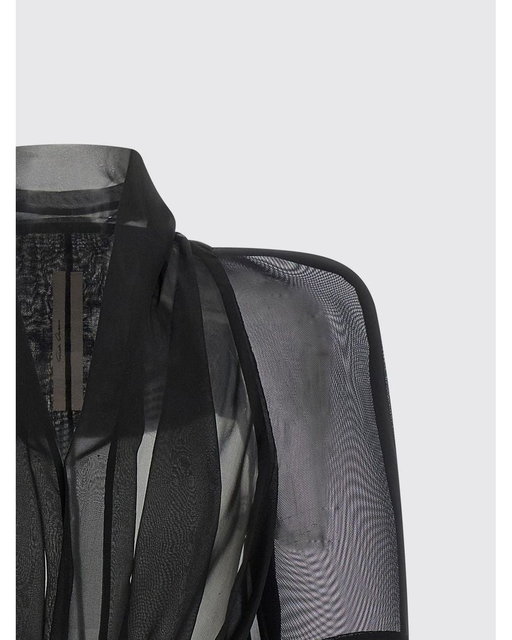 Rick Owens Black Sheer Silk Blazer