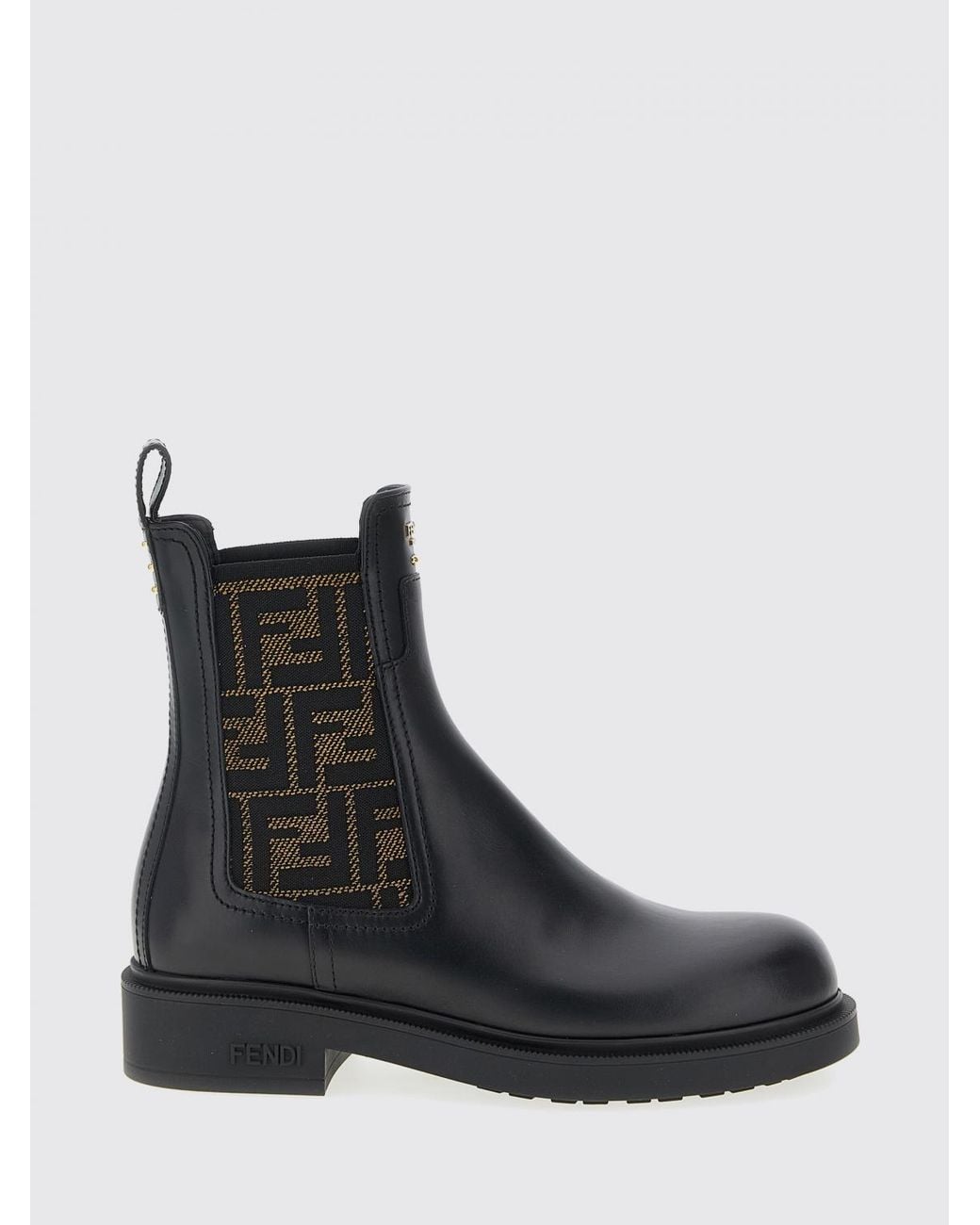 Fendi Black Filo Leather Ankle Boots