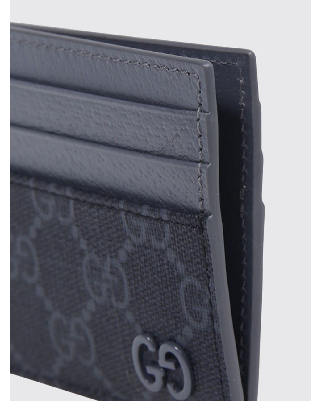 Gucci Blue Gg Supreme Canvas Flat Card Holder With Leather Details for men