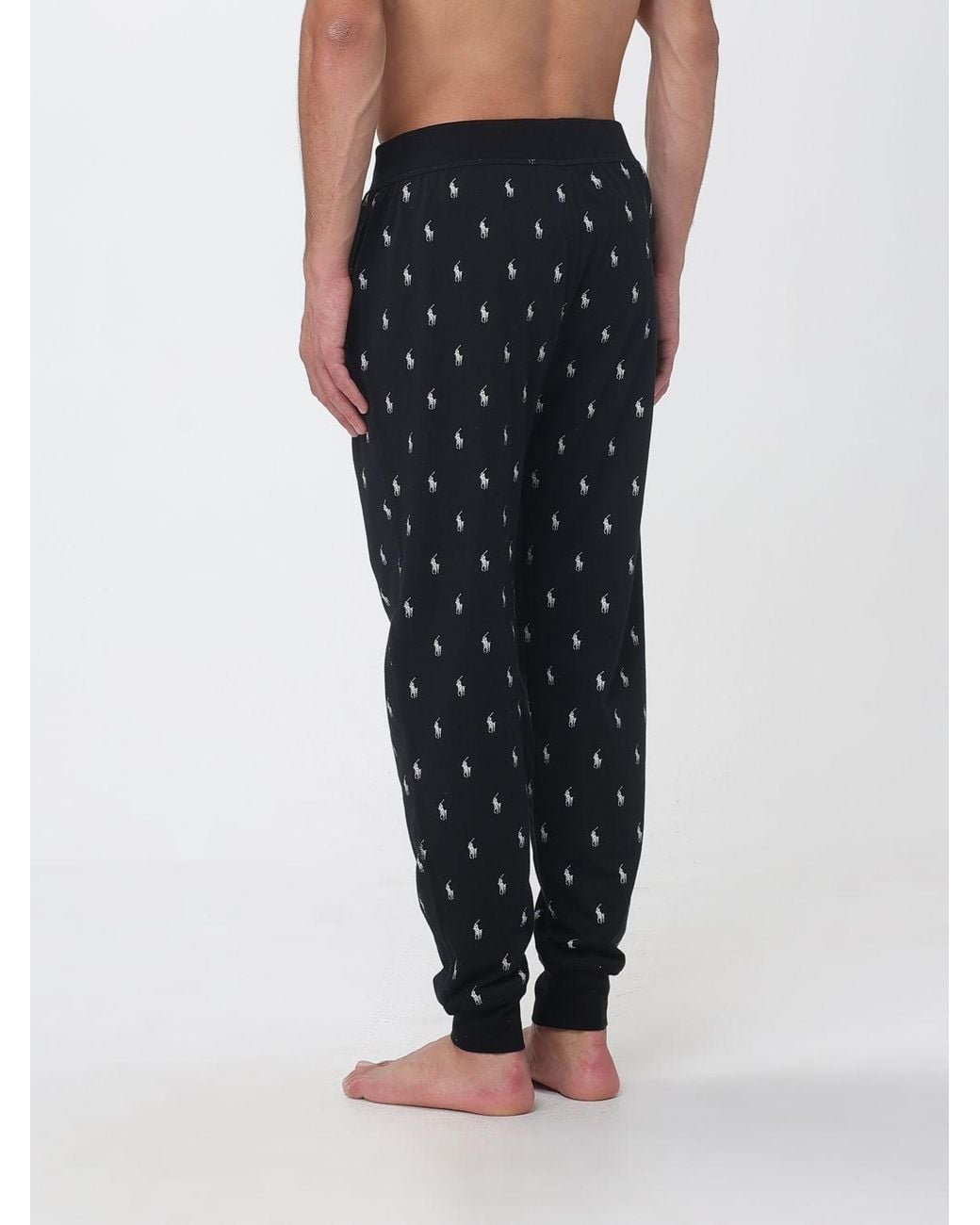 Polo Ralph Lauren Black Pony Logo Cotton Lounge Jogging Trousers