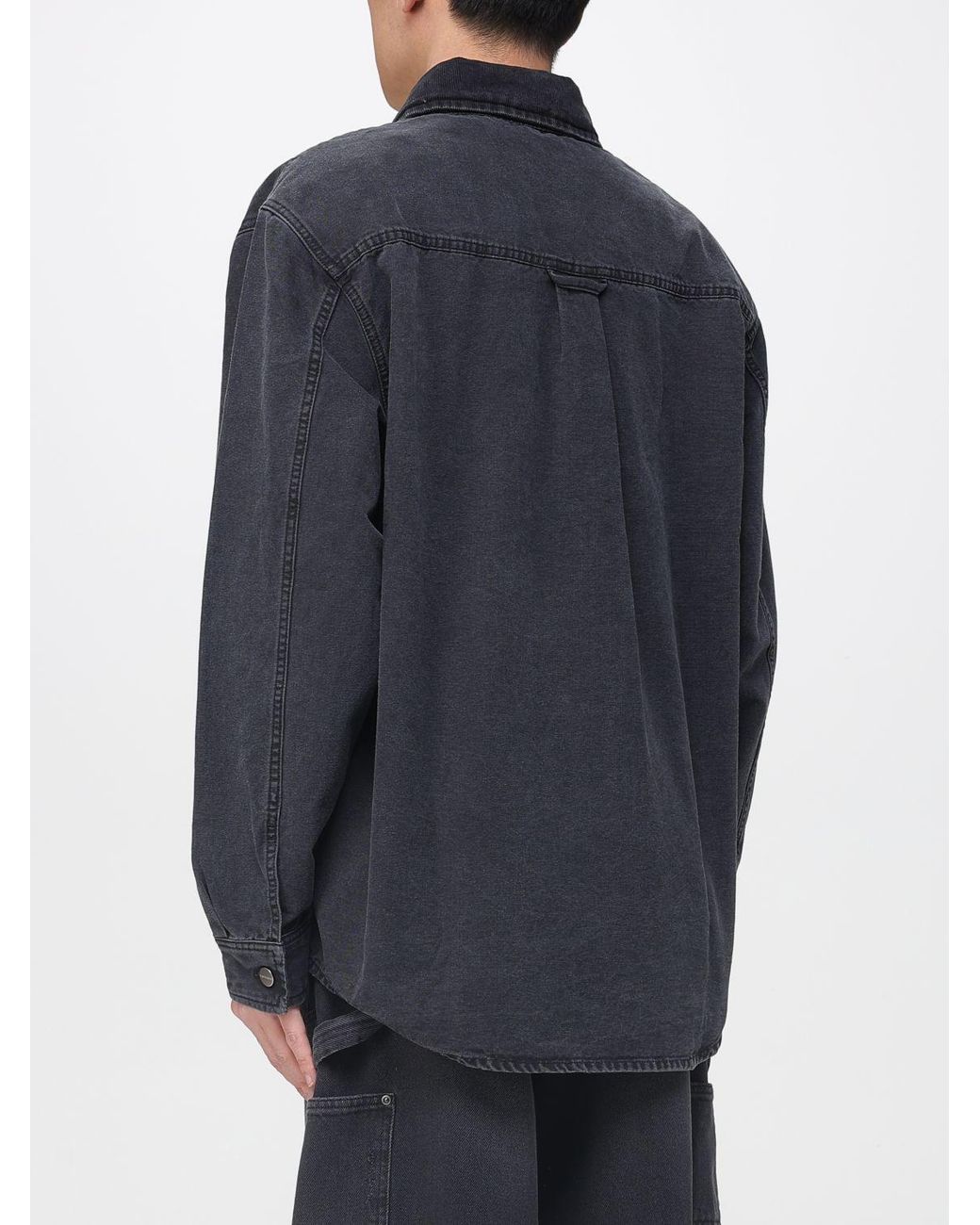 Carhartt Blue Mitch Cotton Overshirt With Logo for men