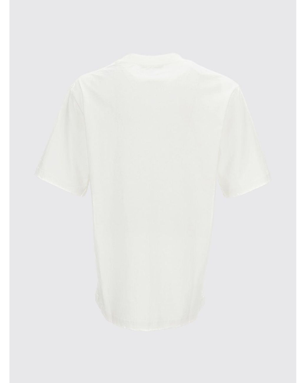 Jacquemus White Graphic Print Organic Cotton And Hemp T-Shirt With Dropped Shoulders for men