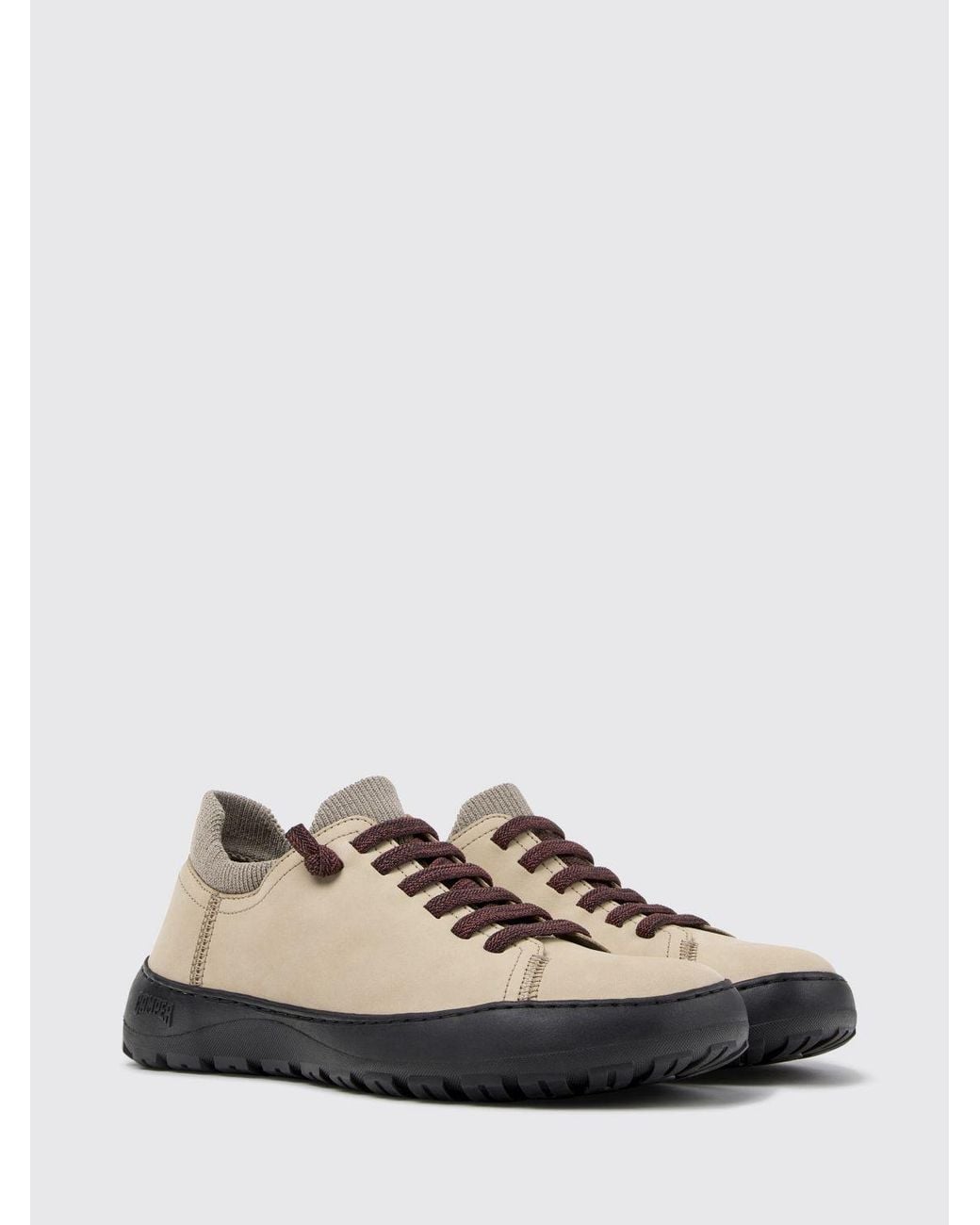 Camper White Peu Serra Nubuck And Recycled Pet Slip-On Sneakers With Vibram Sole