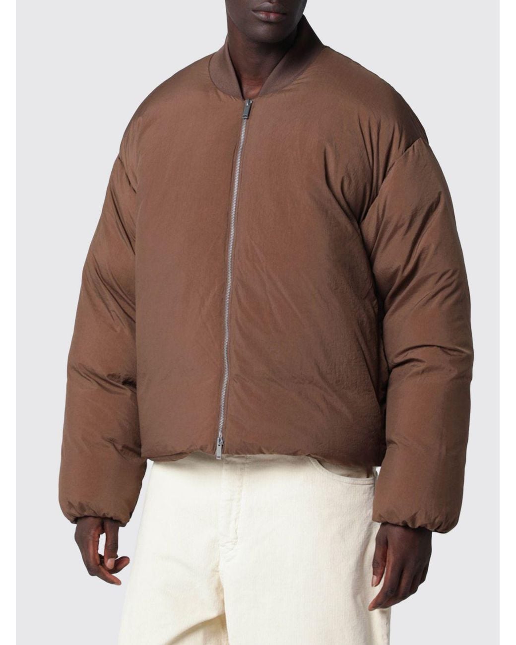 Studio Nicholson Brown Oversized Padded Nylon Bomber Jacket for men