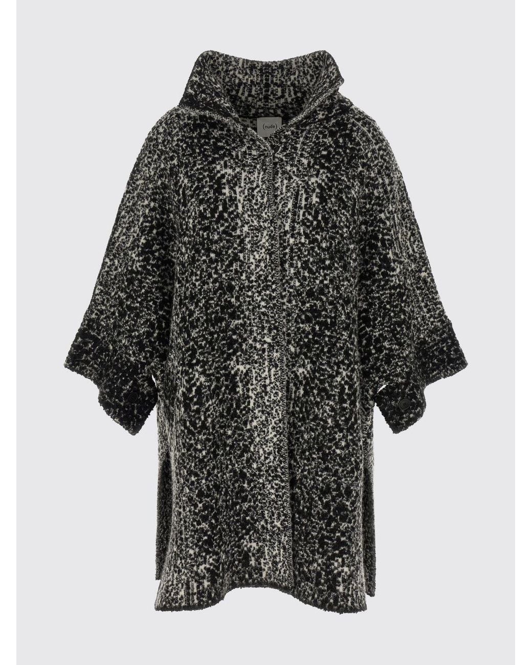 Nude Long Hooded Cape in Black | Lyst