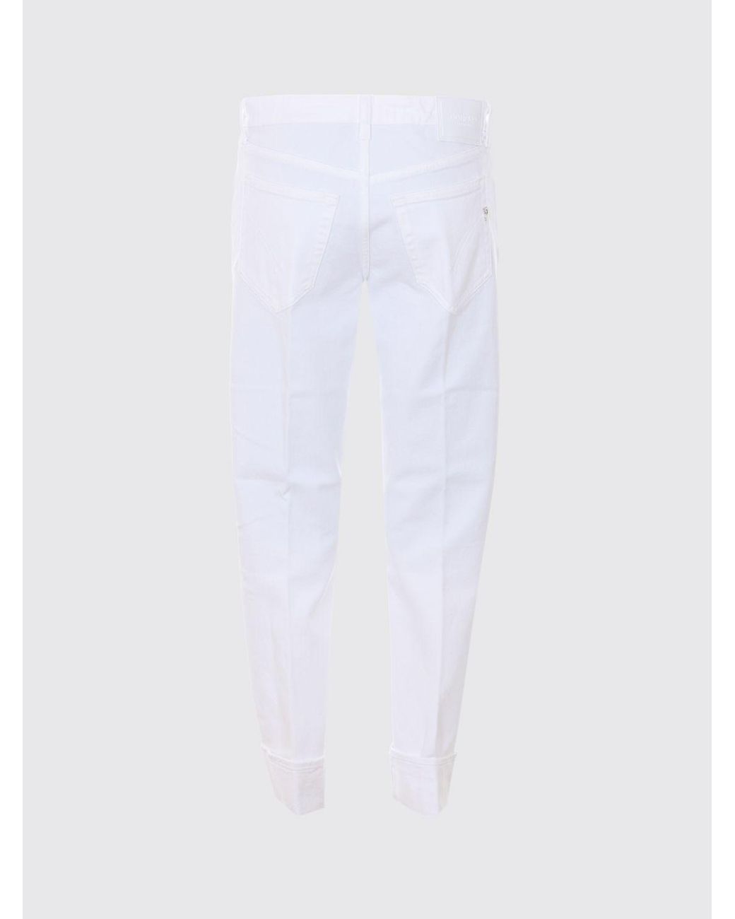 Jeans Cropped Fit De Denim Elástico Dondup de color White
