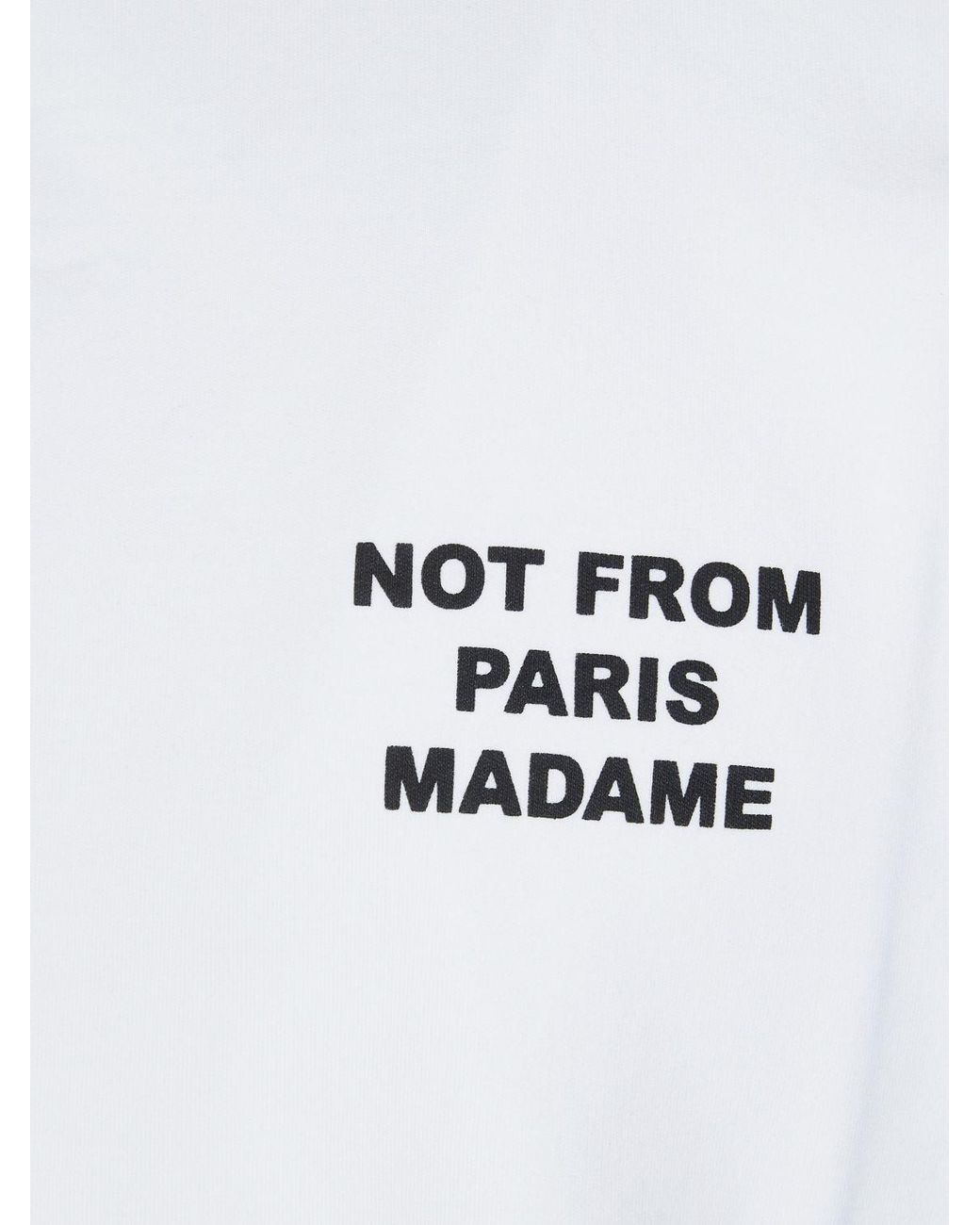 Drole de Monsieur White Cotton T-Shirt With Logo Print And Dropped Shoulders for men