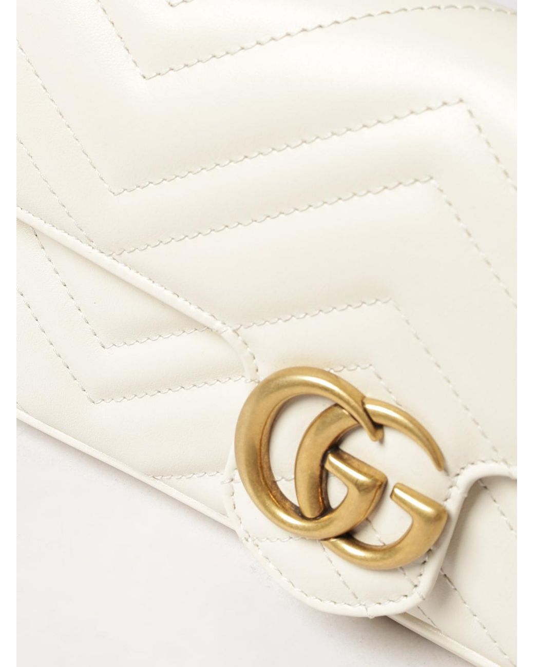 Mini Borsa A Spalla Gg Marmont di Gucci in Natural