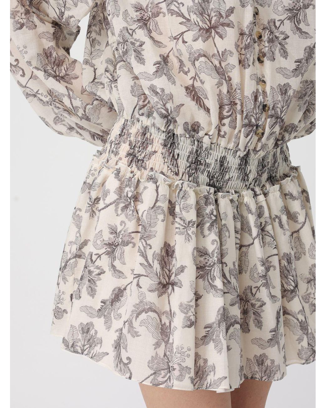 Golden Goose Deluxe Brand White Printed Cotton Mini Dress