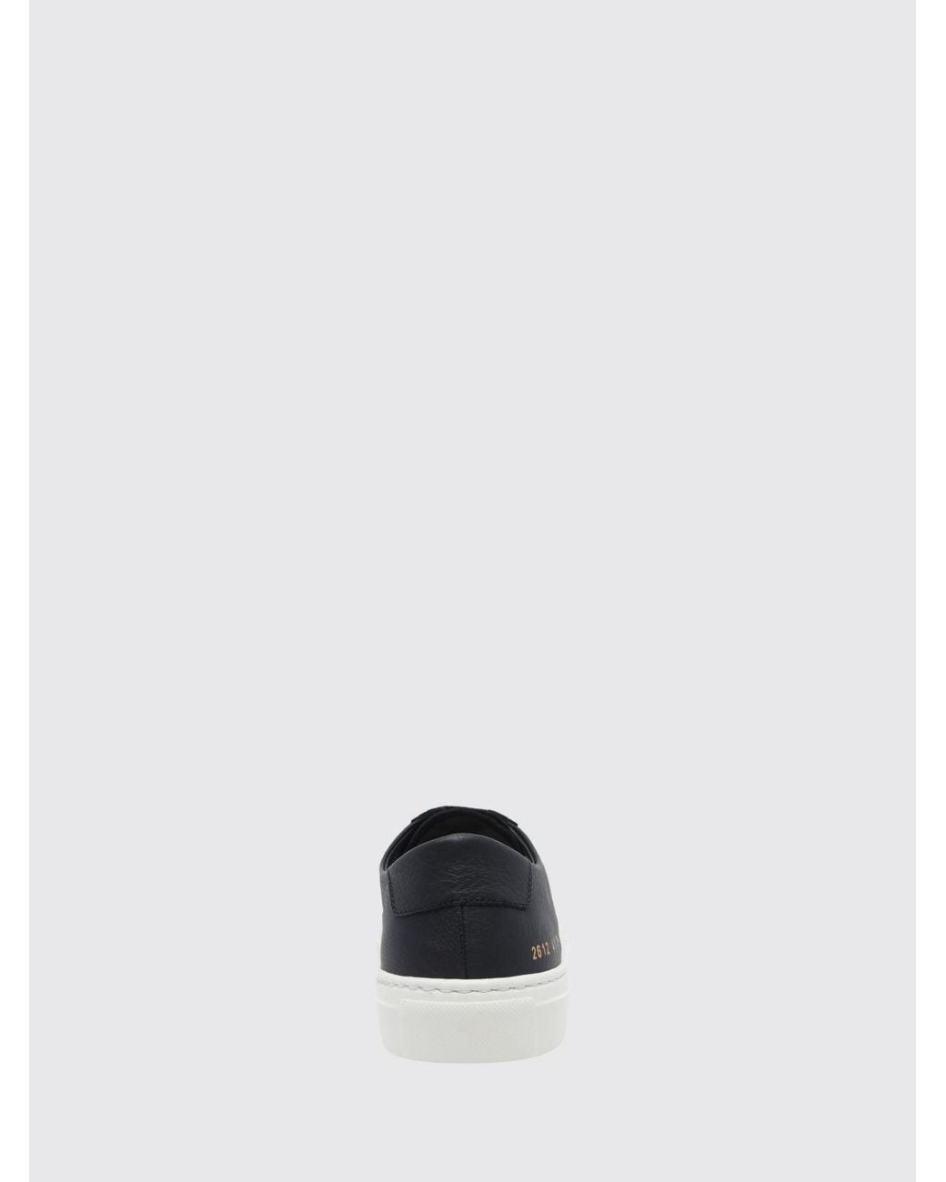 Common Projects White Achilles Grained Leather Low-Top Sneakers With Printed Logo for men