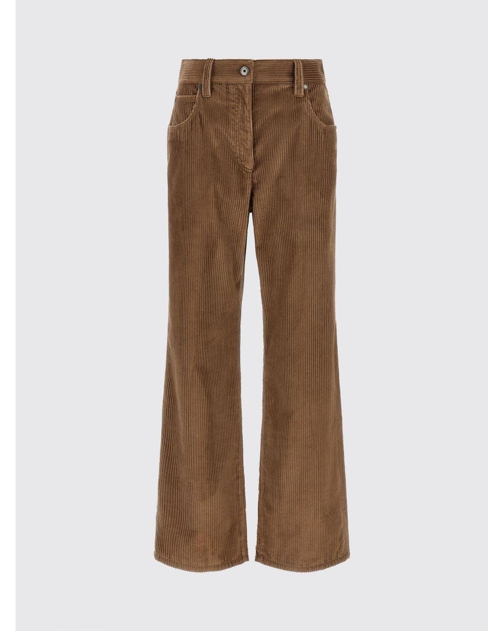 Brunello Cucinelli Brown Flared Corduroy Trousers