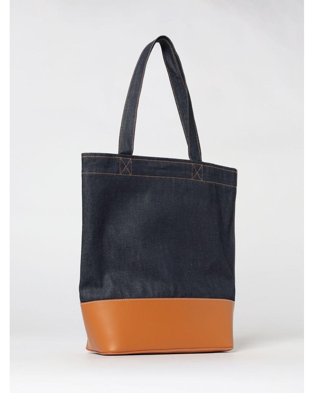 A.P.C. Blue Alex Tote Denim And Leather Shoulder Bag