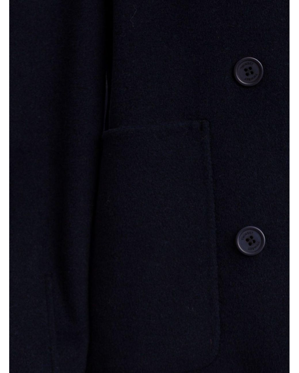 Twinset Blue Double-Breasted Peacoat