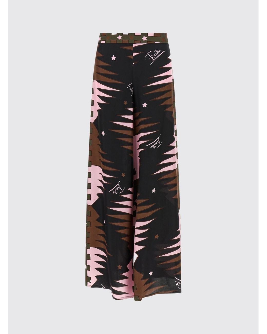 Emilio Pucci Multicolor High-Waisted Geometric Print Silk Wide-Leg Palazzo Trousers