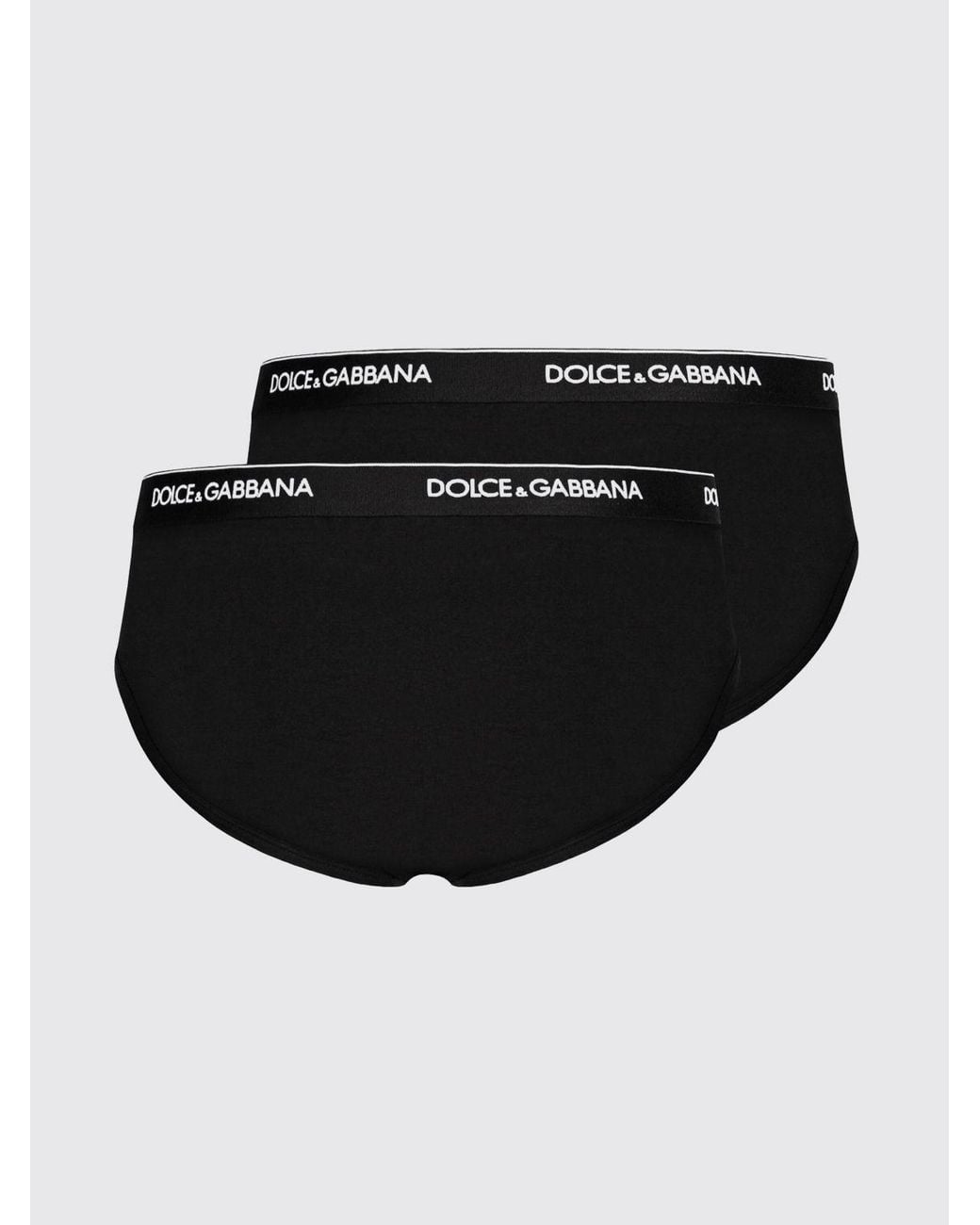 Dolce & Gabbana Black Dolce &Amp Gabbana Set Of 2 Stretch Cotton Briefs for men